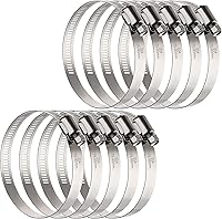 Vista 13 de Abrazaderas de manguera grandes, paquete de 10 abrazaderas de manguera de acero inoxidable de 10 pulgadas ajustables de 9-1/4 a 10