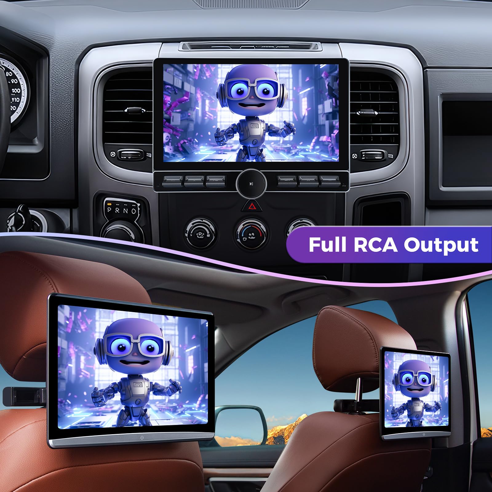 ASHOIH Radio Autoradio Android per Dodge Ram (2013-2019) 1500 2500 3500, Sistema Di Navigazione Automatica Con Touch Screen Da 9 Pollici Con GPS WiFi Bluetooth FM Mirror Link + (Size:Quad Core 1+16 G