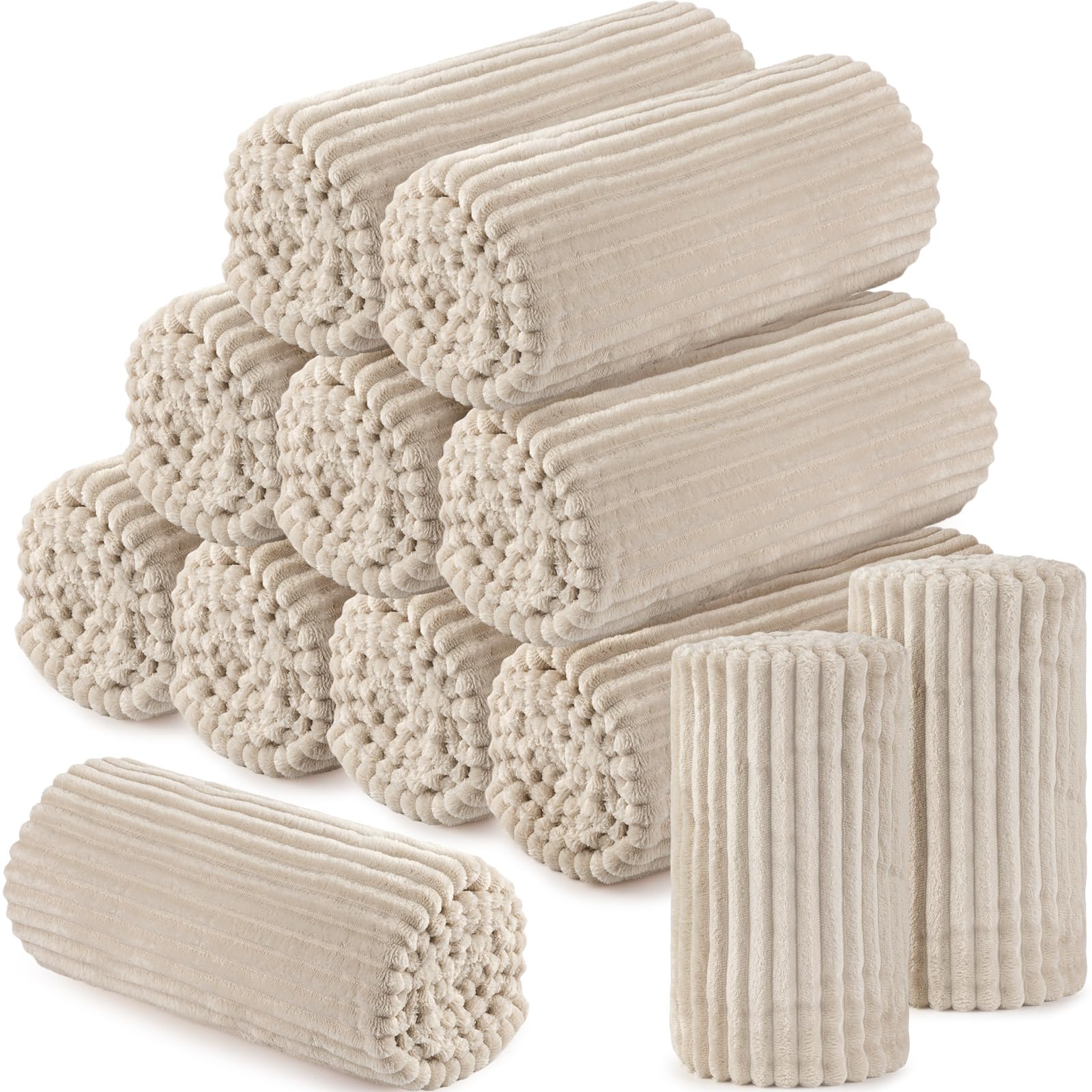 Buryeah 12 Pcs Flannel Throw Blanket Bulk 50 x 60 in Sleepover Blanket Outdoor Wedding Throw Lightweight, Oeko-tex Standard 100 Certified for Sofa