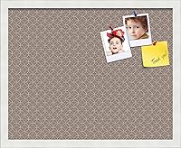 Vista 156 de PinPix Tablero de anuncios de corcho de 12 x 12 pulgadas. Este tablero decorativo enmarcado viene con diseño de círculos B W y un marco blanco