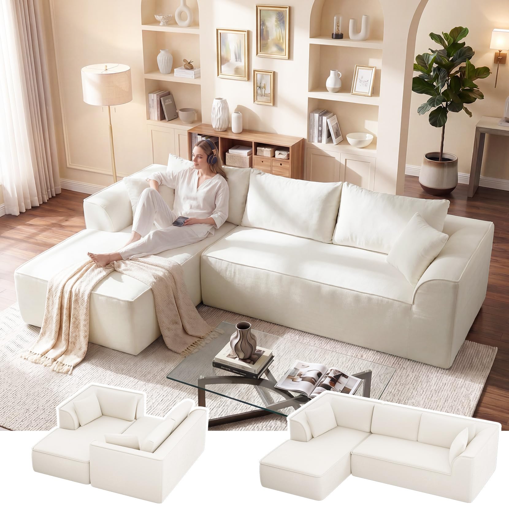 Vesgantti 106' Cloud Couch Sectional Modular Sofa