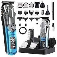 PORTENTUM Tagliacapelli uomo professionale LED – Set da 21 pezzi – Macchinetta per