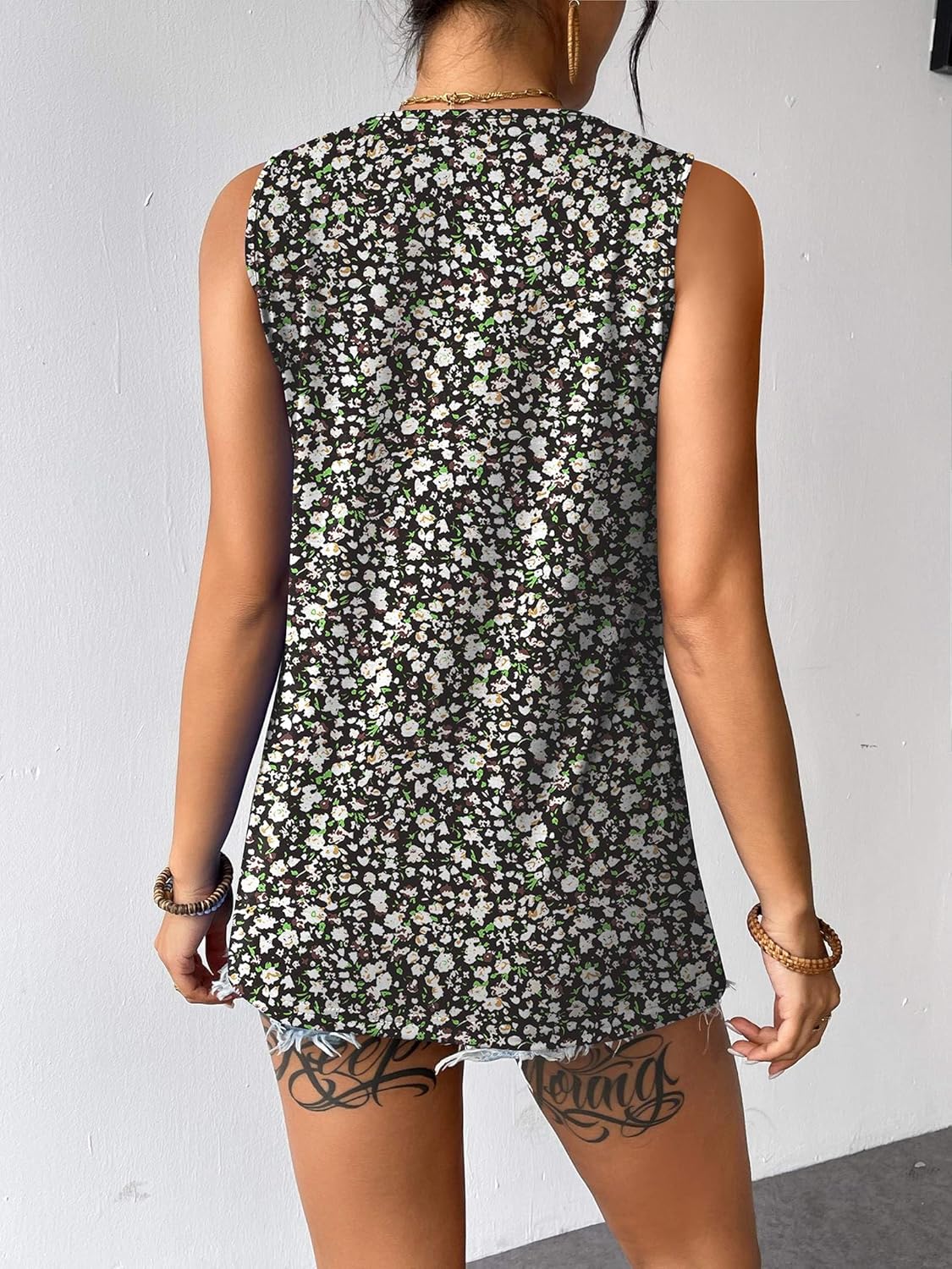 Zeagoo Womens Summer Tank Tops Sleeveless Loose Fit Tunic Blouses Dressy Casual Pleated Front Scoop Neck Boho Shirts - Image 5