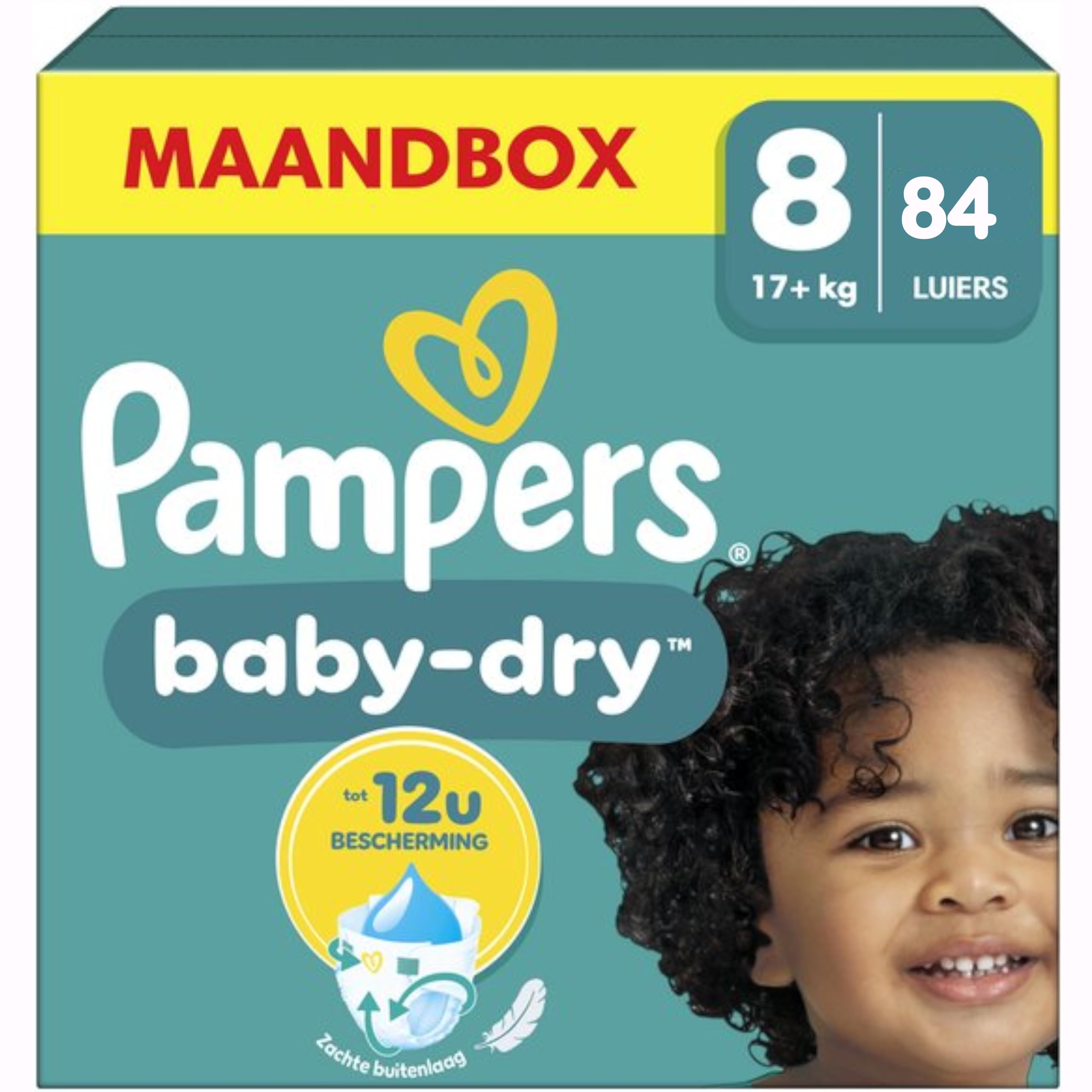 Pampers Baby Dry - Taille 8 - Pack mois - 84 pièces - A partir de 17 kg