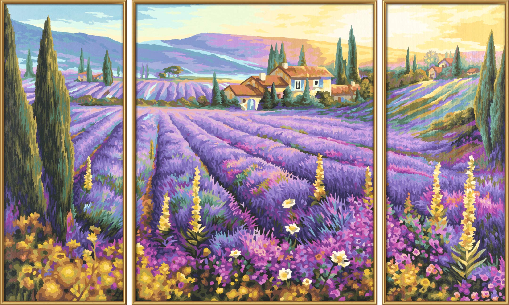 Schipper 609260604 Lavanda Campi di Lavanda Triptychon Paint By Numbers Board