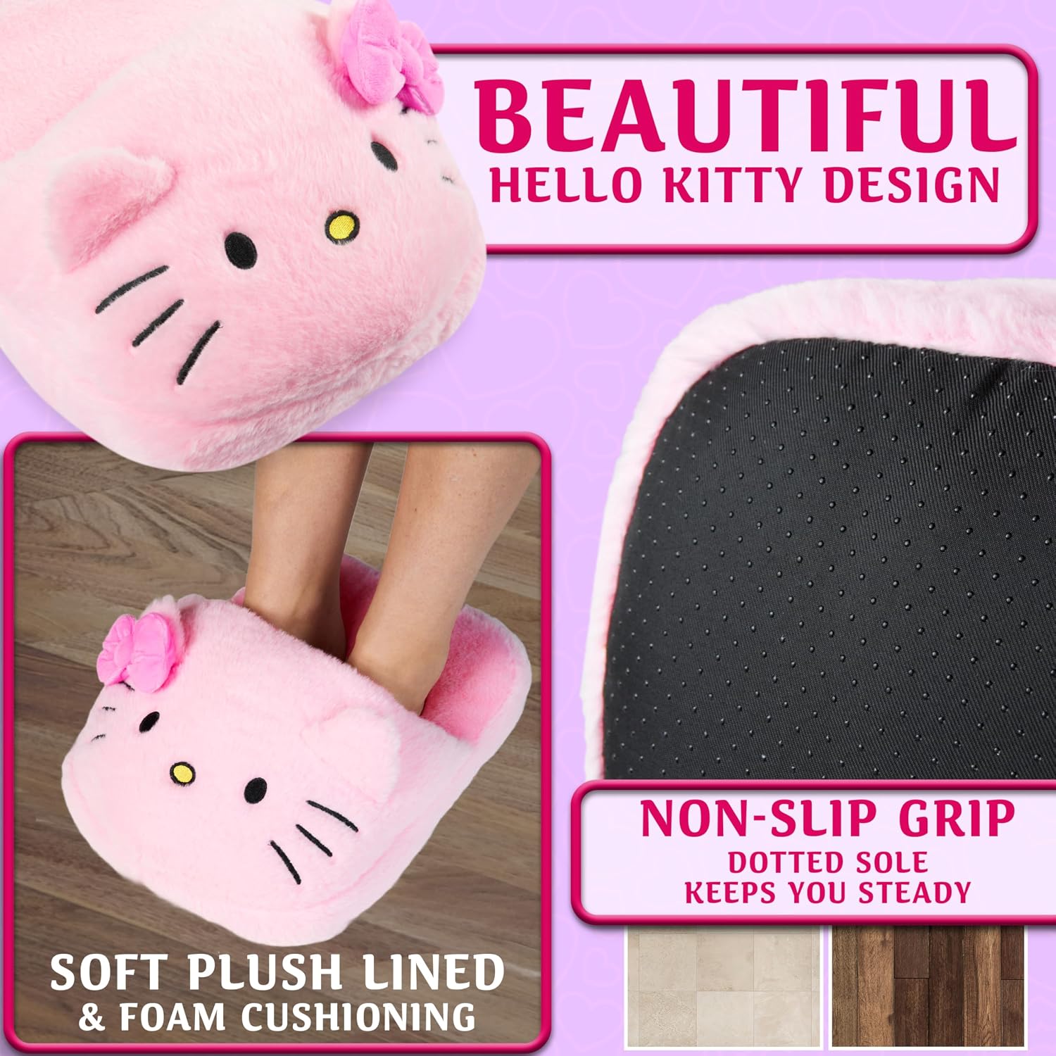Get Trend Hello Kitty Sanrio Foot Warmer for Teens Women, Non-Electric Slipper for Cold Feet Muscle Pain Kawaii Christmas Secret Santa Gifts for Her (Pink Hello Kitty)