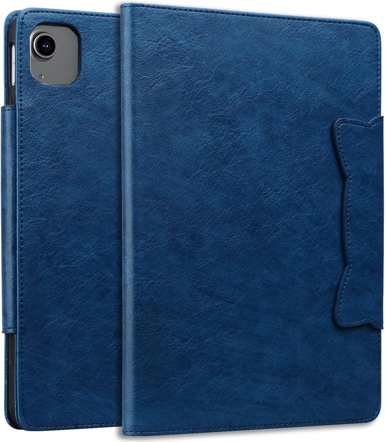 Tablet PC Bags Cases Sleeves Compatible with iPad Air 11 (2024) Cute magnetic buckle tablet case PU & TPU Tablet Case Kickstand Tablet Case Card Slot Case(Royal Blue)