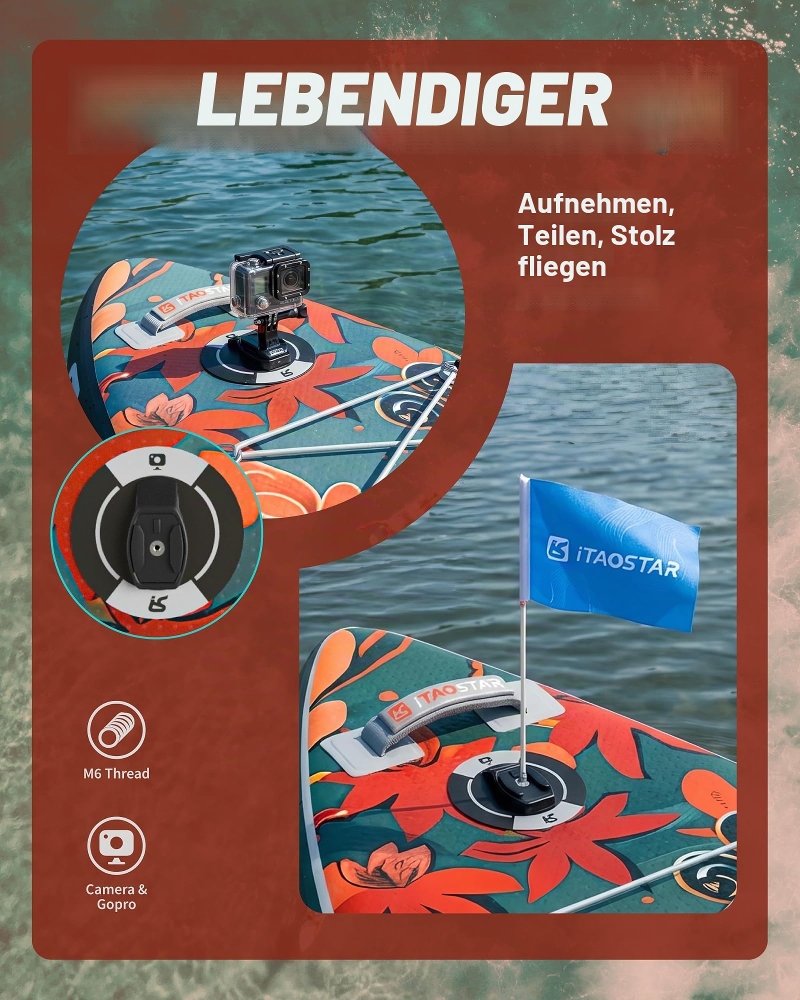 iTAOSTAR Neuheit 11'6" x 35" extrabreites aufblasbares Stand-Up-Paddle-Board mit Sitz – stabiles SUP für Erwachsene – tragbares Paddleboard für Yoga, Surfen, Angeln – inklusive komplettem Zubehörset