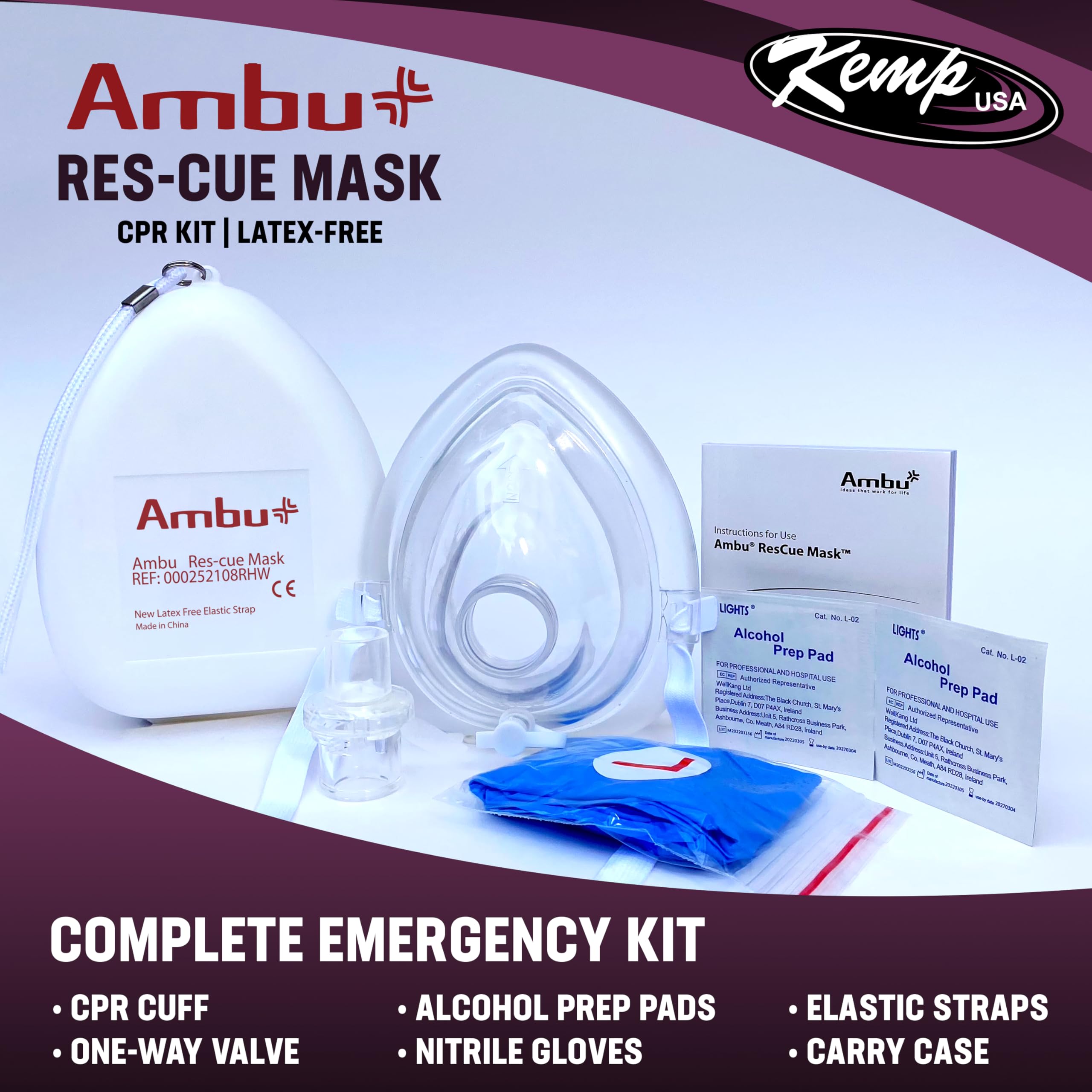 Kemp USA Ambu CPR Mask Kit - CPR Training -3