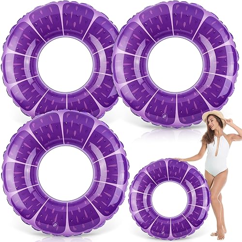 Aodaer 3 piezas de anillos inflables de natación de frutas, flotadores de piscina, tubos de natación, anillos de playa, decoración de fiesta para