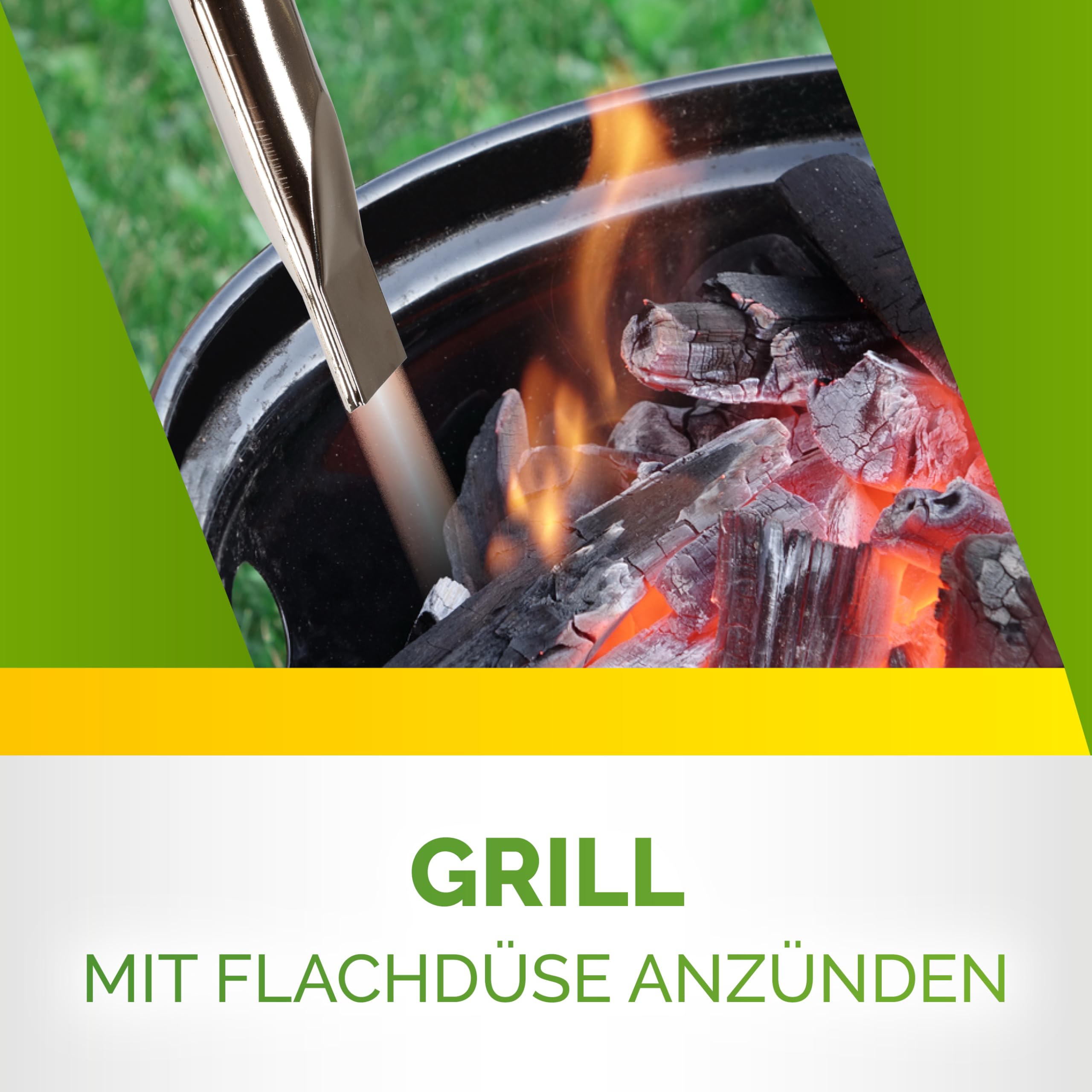 Kinzo Garden 3-in-1 Unkrautvernichter - Gartenwerkzeug Unkrautentferner - Elektrischen Unkrautbrenner, Abflammgerät und BBQ Grillzünder für Garten, Terrasse bis zu 360℃- 2000 Watt Grün