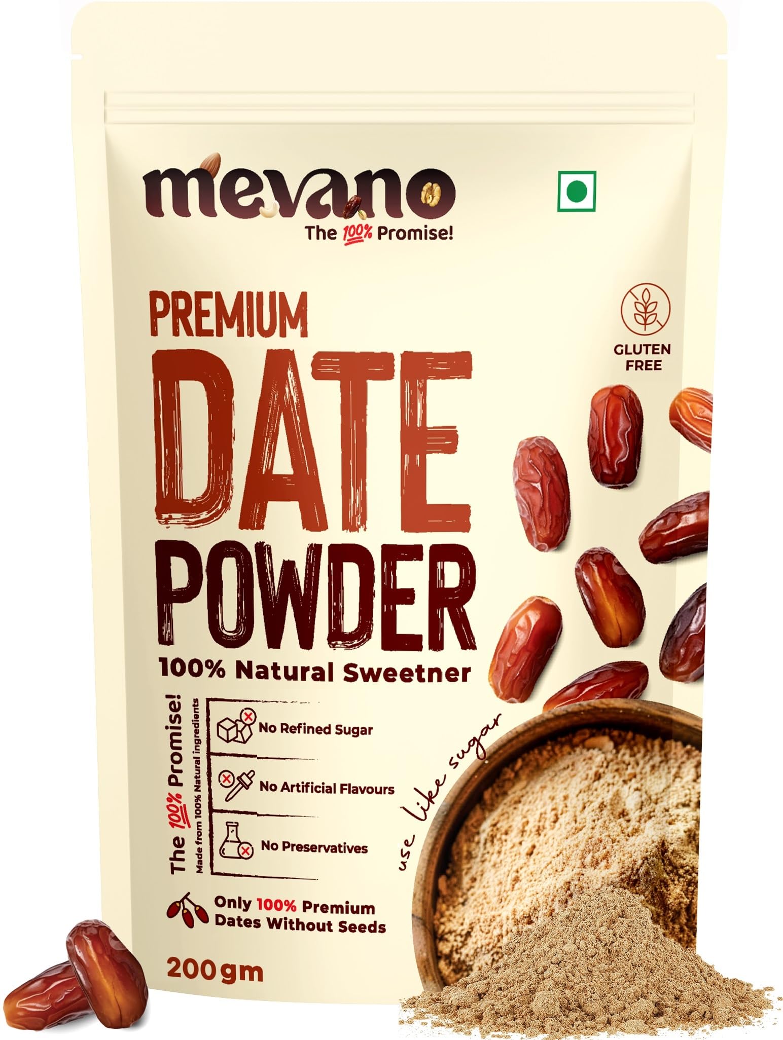 ARABIAN Date Powder for Kids & Adults, 200g | UNPROCESSED, NATURAL Sweetener - No PRESERVATIVES | Kharik/Khajur/Khajoor/Dried Dates Powder | Healthy Sugar Substitute | Rich in Fibre & Minerals