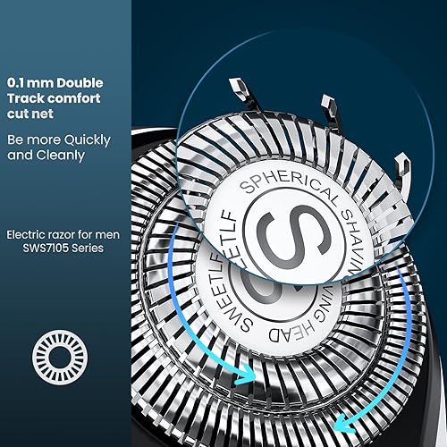 Miniatura 3 de SweetLF Maquinilla de afeitar eléctrica para hombres, afeitadora eléctrica para hombres, resistente al agua, recargable, pantalla LED, afeitadoras