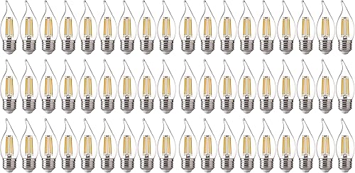 Miniatura 18 de FLSNT Bombillas LED para candelabro CA11 E26, bombillas LED regulables para lámpara de araña, equivalente a 40W, luz blanca cálida de 2200K, 330LM,
