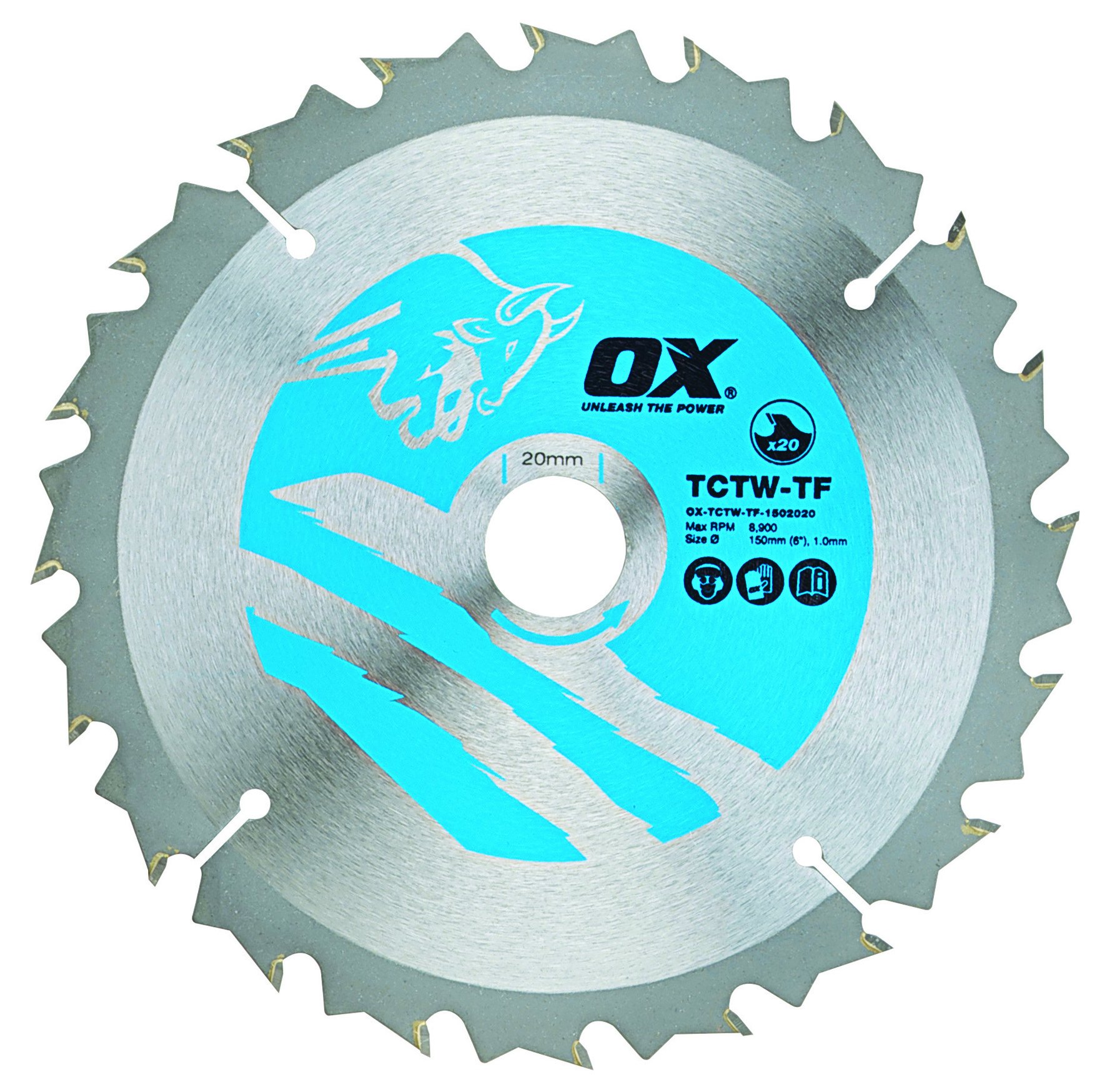 Ox (150Mm X 20Mm X 20T) Tct Wood Cutting Thin Kerf Circular Saw Blade (Various Sizes)