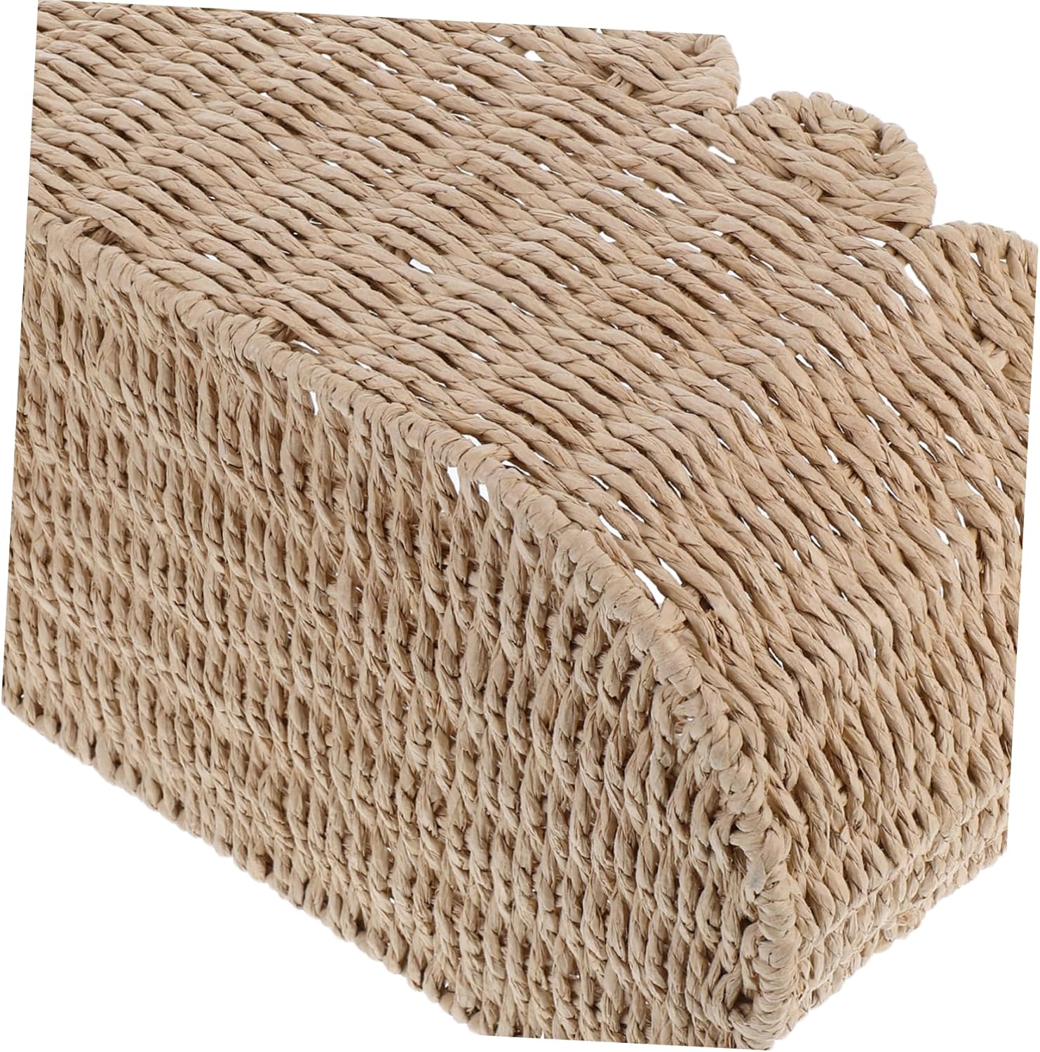 Zerodeko Hand Woven Paper Rope Storage Basket Large Capacity Multi Functional Container for Organizing Home Nursery Laundry Room and Picnic Use Stylish Fan Shaped Design