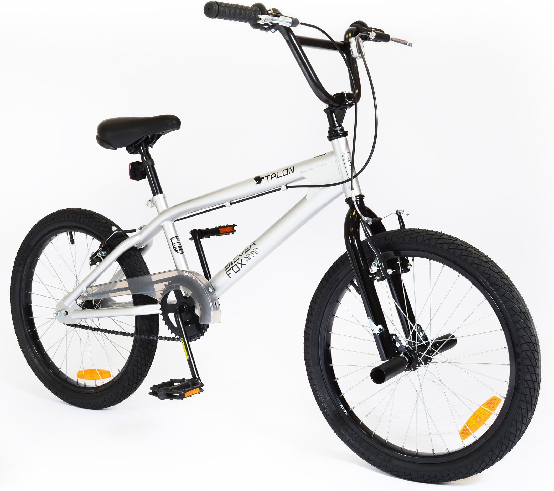 Muddyfox x Silverfox Talon, Unisex BMX Bike - silver, 11 inch Frame, 20 inch Wheels.
