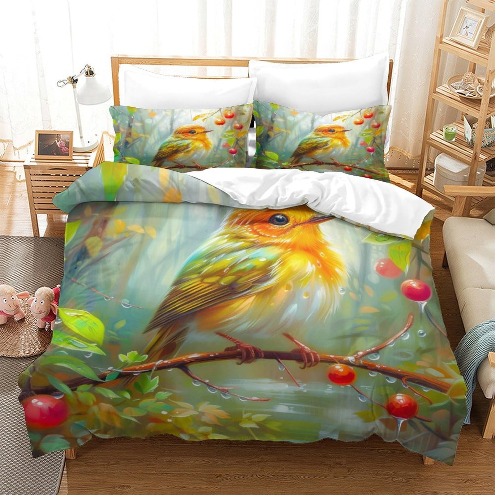 Housse de couette Robin 3D pour l'ambiance de votre chambre