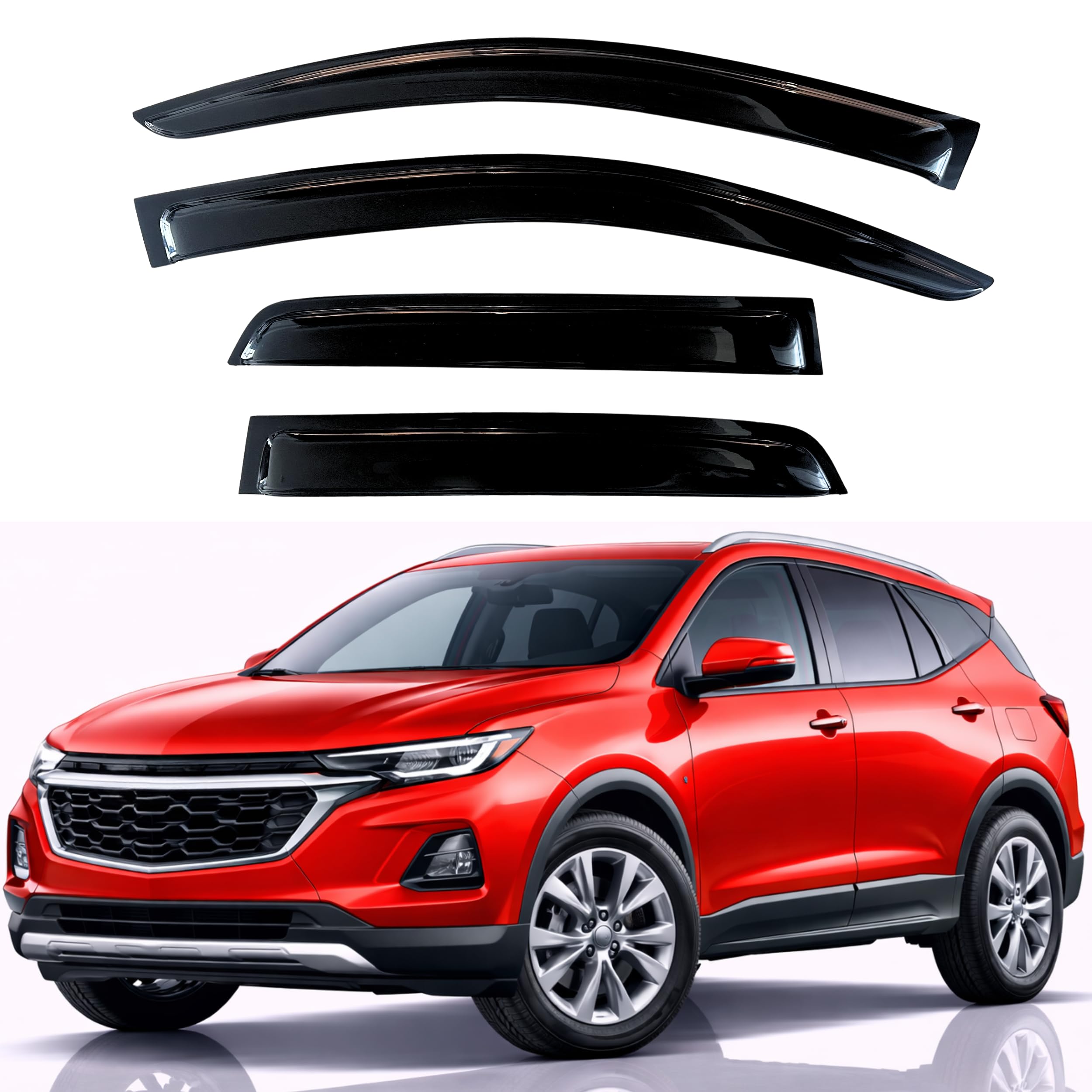 KPY Rain Guards Fit for 2025-2026 Chevrolet Equinox, Out-Channel Window Visors Vent Wind Deflectors 4PC, Car Accessories for 25-26 Chevy Equinox