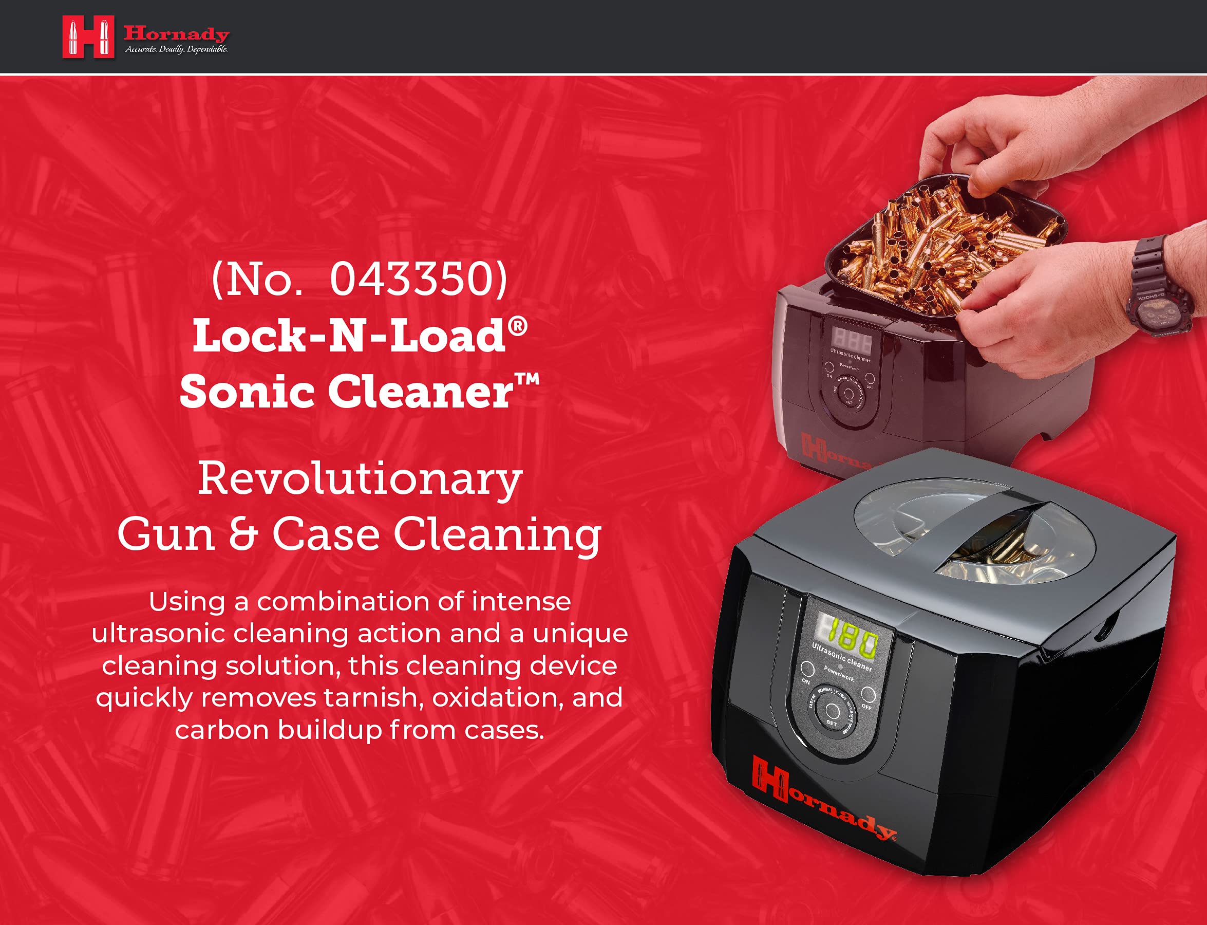 Hornady LockNLoad Sonic Cleaner Clean Cases, Gun Parts and