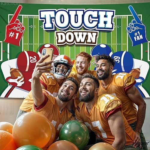 Miniatura 7 de KatchOn Telón de fondo de fútbol extra grande  72 x 44 pulgadas  Cartel de fútbol para decoraciones de fútbol para fiestas  Recuerdos de fiesta de