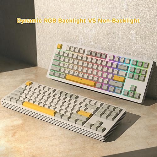 Miniatura 5 de AKC087 Teclado mecánico inalámbrico, 87 teclas compacto TKL teclado para juegos, BT5.02.4Gteclado con cable al 75%, teclado mecánico intercambiable