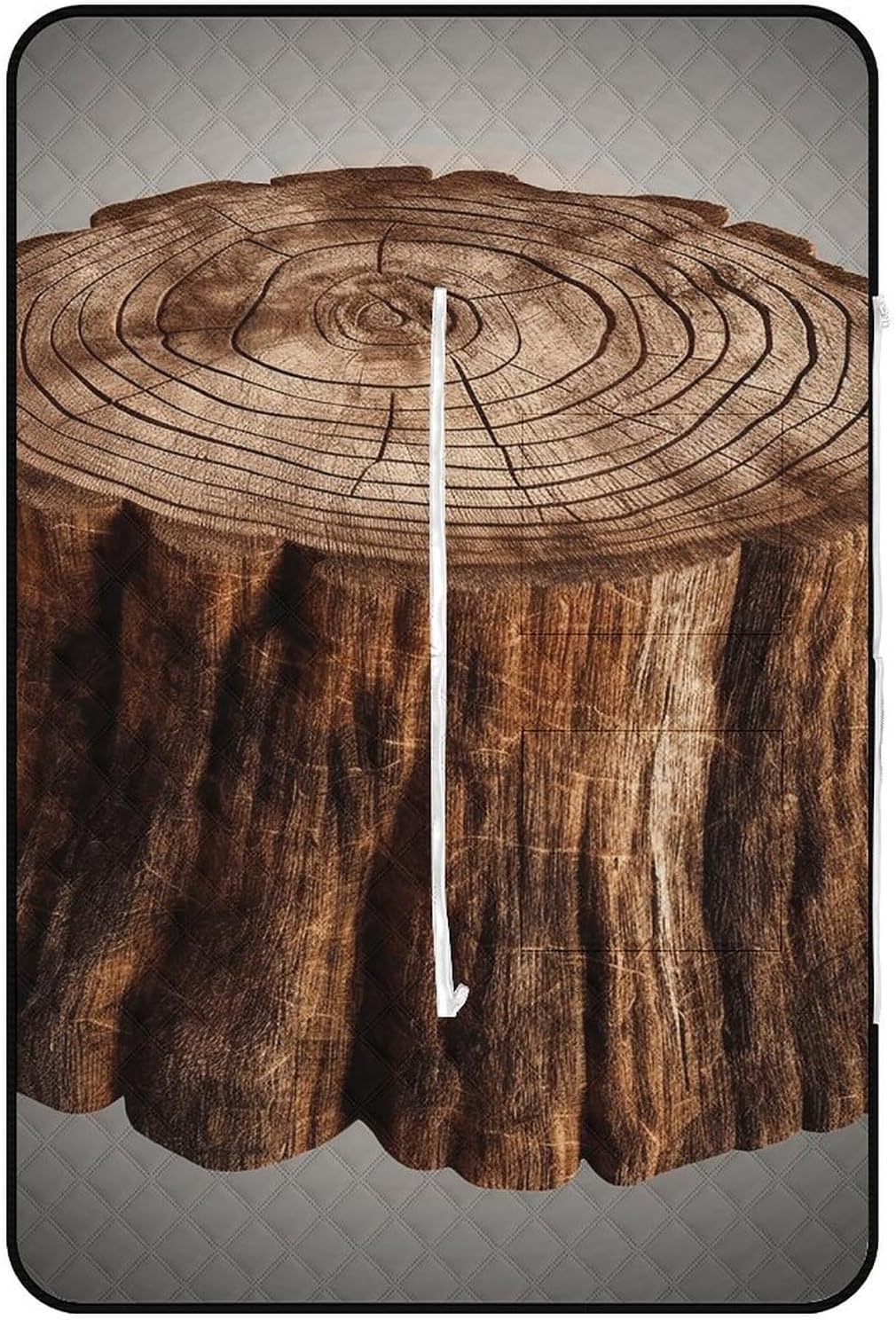 Stump of Oak Tree Picnic Blanket 150x100cm, Foldable 2-in-1 Picnic Mat and Tote Bag Portable Waterproof Beach Mat Sandproof Outdoor Blanket for Park, Hiking, Beach, Camping, Travel