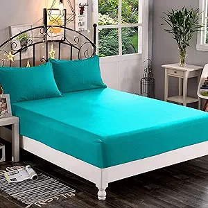 Elegant Comfort 1500 Premium Hotel Quality 1-Piece Fitted Sheet, Softest Quality Microfiber - Deep Pocket up to 16 inch, Wrinkle and Fade Resistant, Full, Turquoise