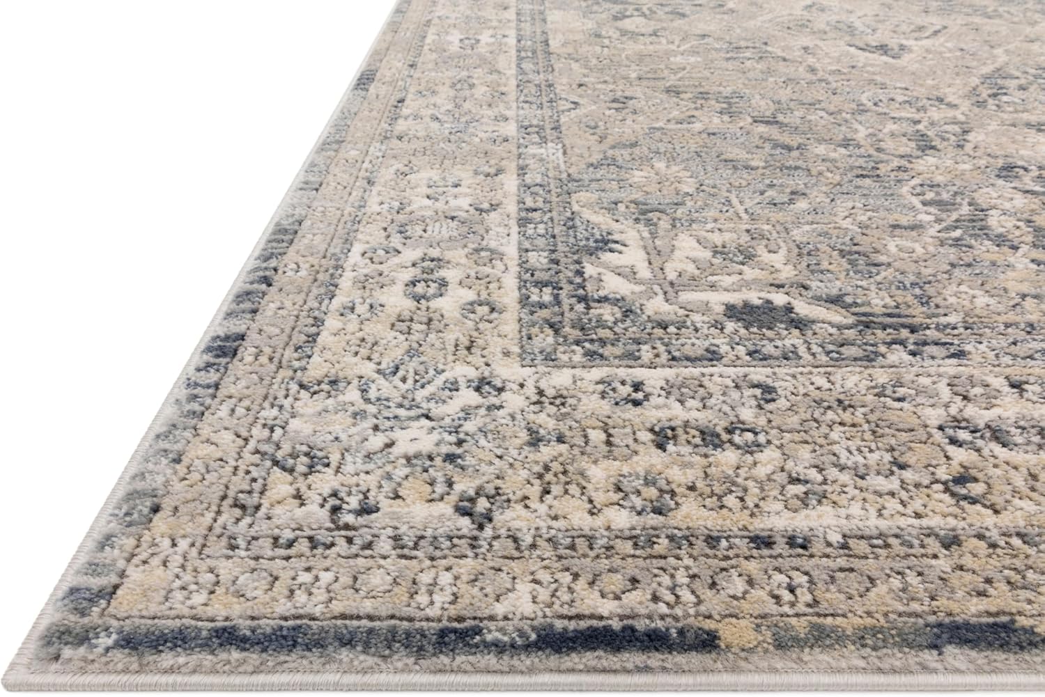 Loloi Teagan Collection TEA-04 Sky/Natural 2'-8" x 13' Runner Rug, Large, Soft Neutral Rug, High-Traffic for Living Room, Bedroom, Home Office, Dining Area