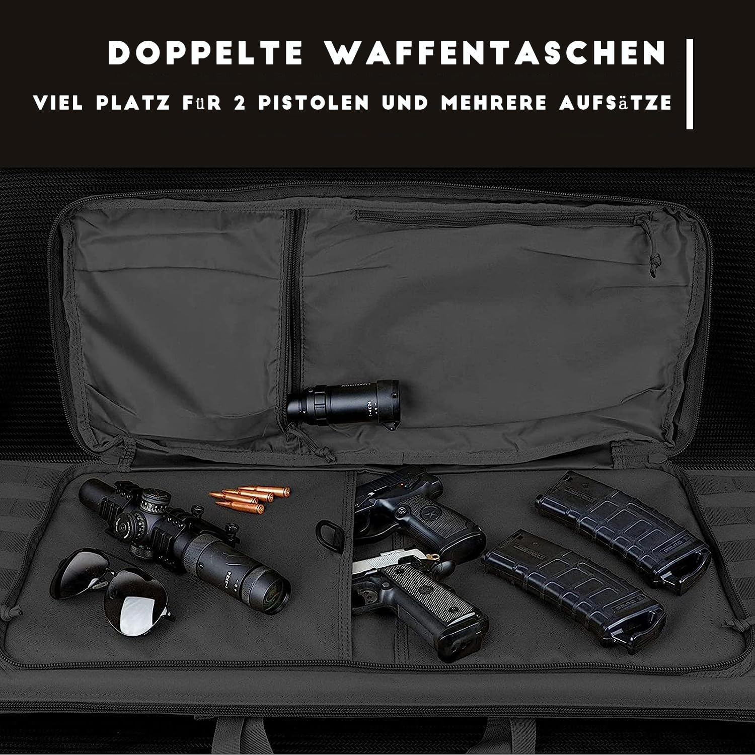 Maletin Arma Larga,Rifle Airsoft Bolsa TáCtica Funda para Arma Acolchado,Estuche para Rifle táctico para armacon Correa De Hombro Bolsa De Transporte Vaina para Caza Disparando