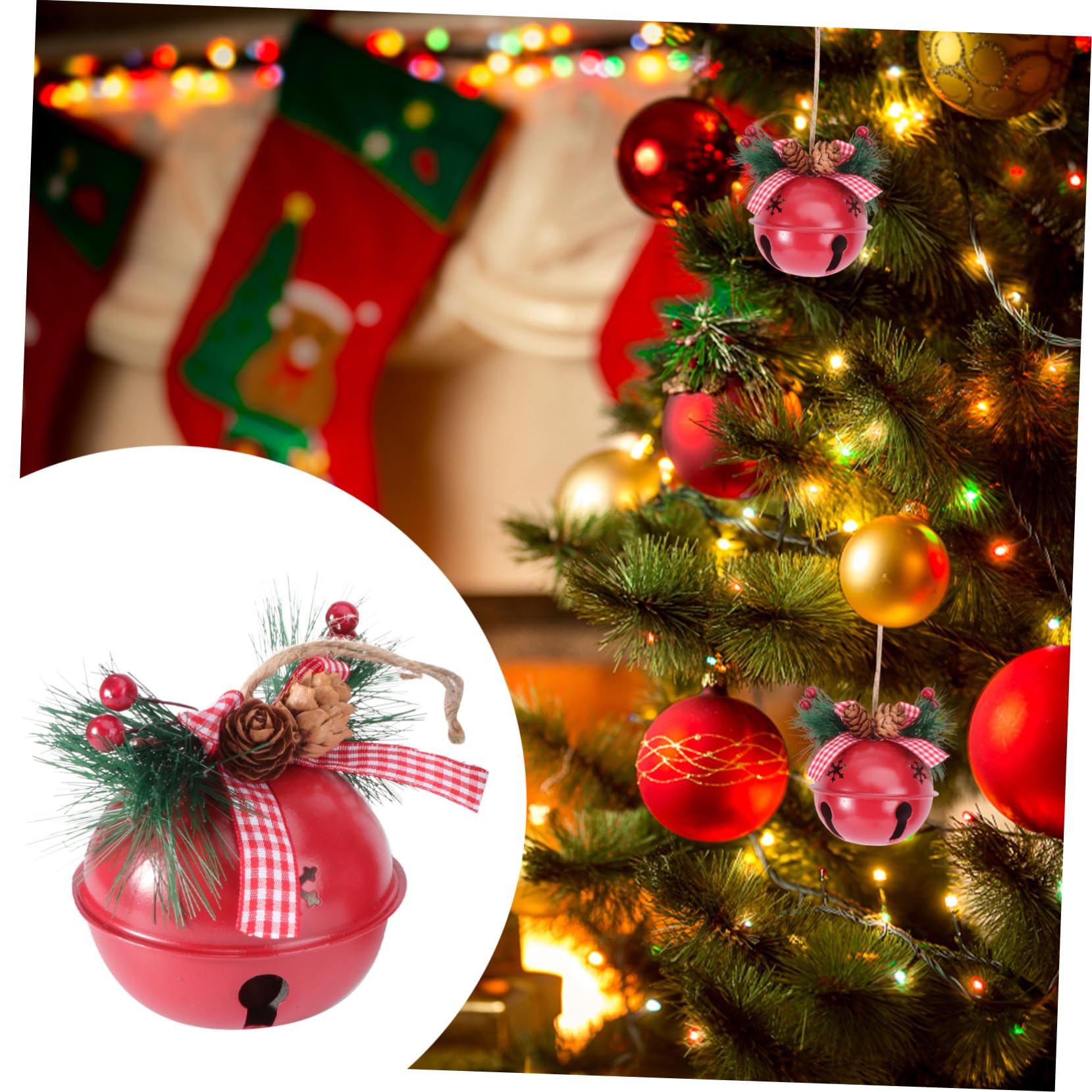Ciieeo 6 Pz campana appesa di natale campana di bowknot appesa campane di slitta di natale arredamento accessori mini campanello fai da te a 8 cm la