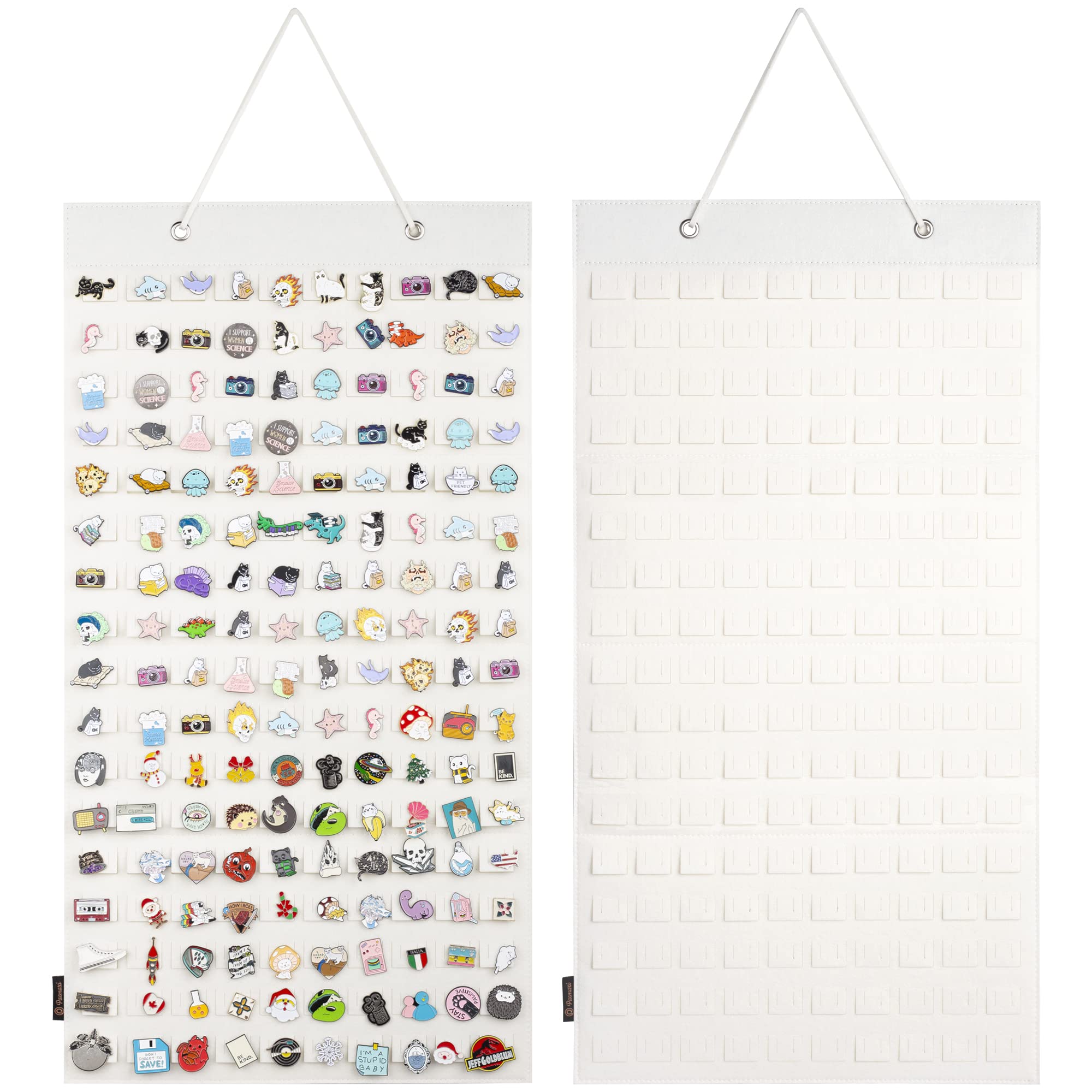 PACMAXI Hanging Brooch Pin Organizer, Display Pins Storage Case, Brooch Collection Storage Holder, Holds Up to 170 Pins.(Not Include Any Accessories) (M-170 Slots, Ivory White) — image 1