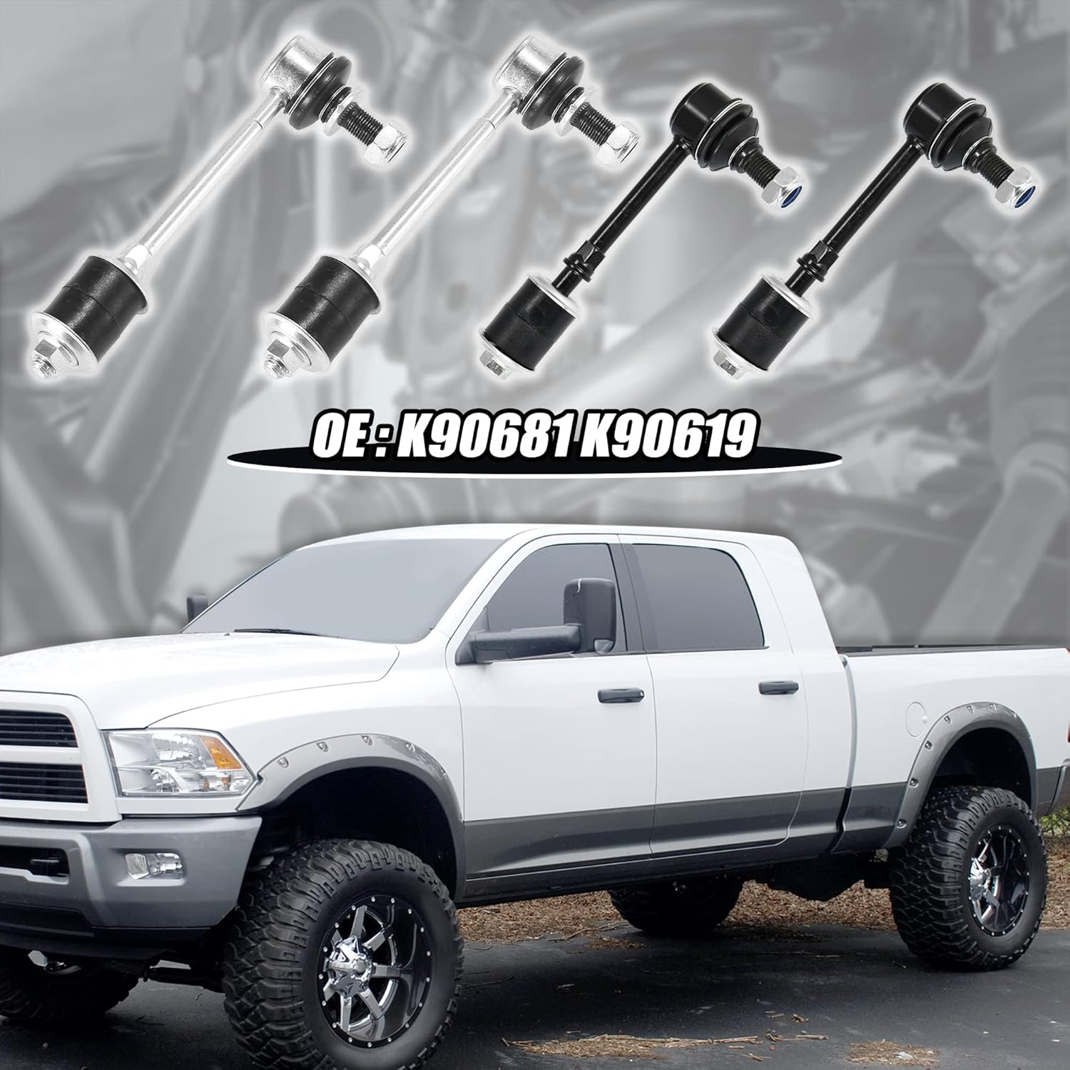 X AUTOHAUX 4pcs Front Rear Sway Bar Links K90681 K90619 Stabilizer Link Suspension for Toyota 4Runner 4882034020 4882035030 4883035020