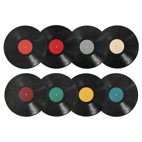 PEUTIER 8pcs Blank Vinyl Record Wall Decor, 8.7 inch Album