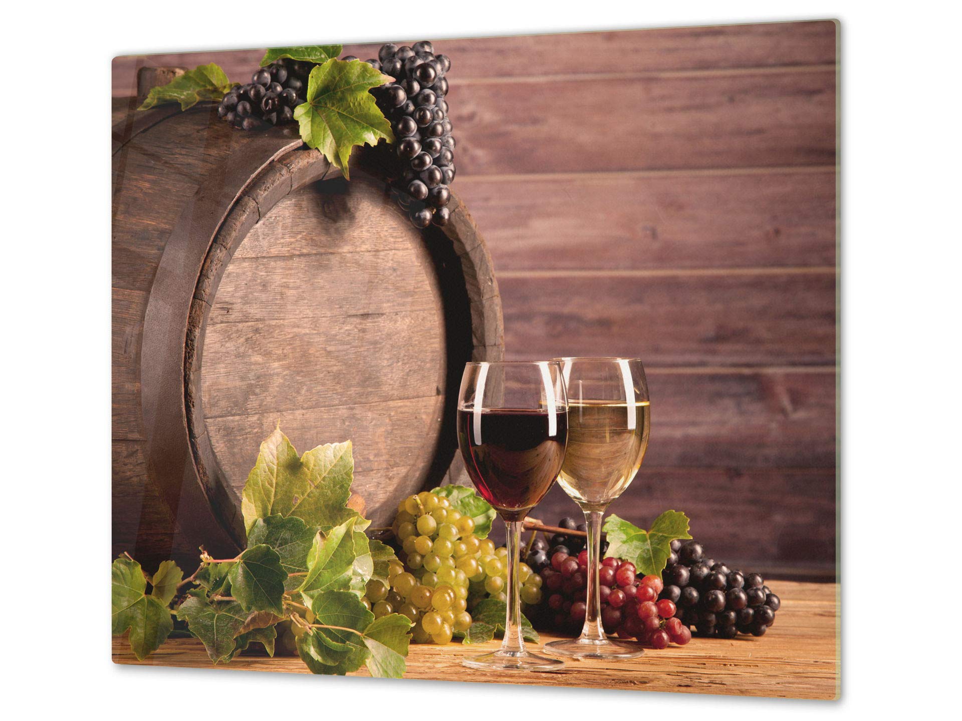 Planche de cuisine en VERRE trempé – Planche à découper en verre – Couvre-plaques de cuisson – UNE PIÈCE (60x52 cm) ou DEUX PIÈCES (30x52 cm chacune);D04 Série Boissons: Vin 25