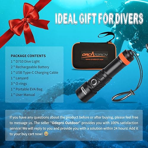 Miniatura 2 de ORCATORCH D710 3000 Lumen Dive Light D550 1000 Lumen Dive Light Bundle