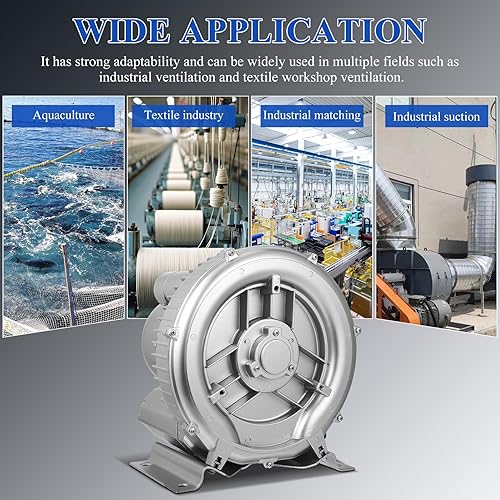 Miniatura 3 de Ciieeo Pump Sewage Blower Fish Tank Air Pump Aquarium Blower Fan Pond Sewage Aeration Large Airflow Fish Tank for Saltwater Aquarium Silver