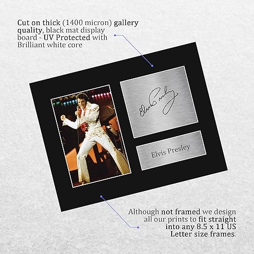 Miniatura 3 de HWC Trading Elvis Presley Gifts USL - Autografía impresa para fanáticos de recuerdos musicales, tamaño carta de EE. UU