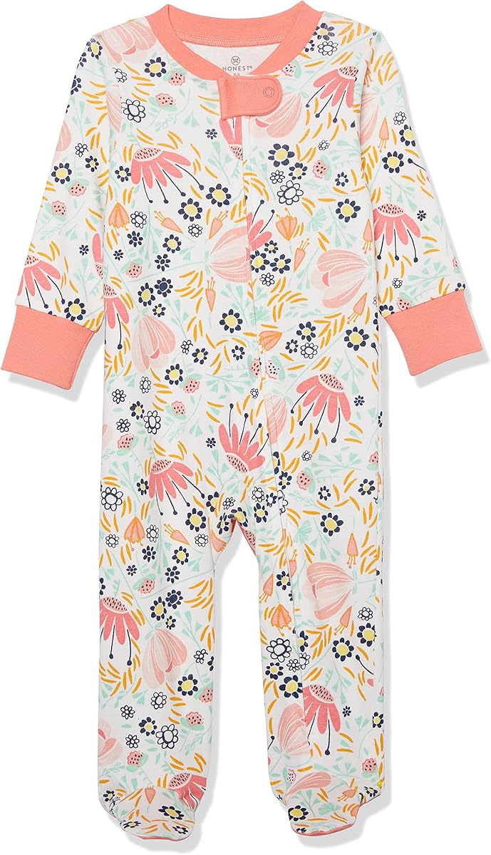 HonestBaby Baby Classics Sleep & Play Pijama de una pieza con pies 100% algodón orgánico