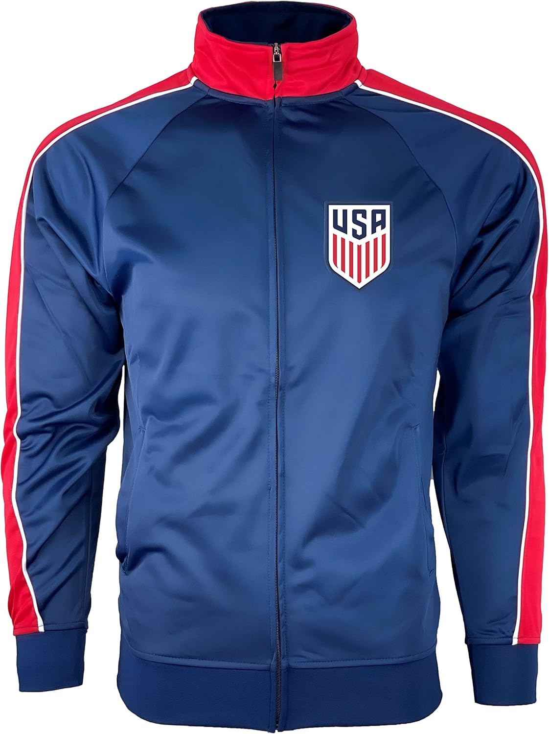 Icon Sports Licensed U.S. Soccer Full Zip Up Active - Adult Sizes - Training Soccer Track Jacket