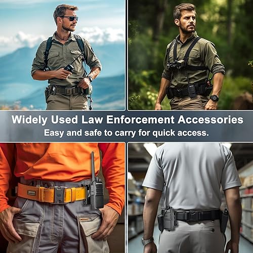 Miniatura 7 de iGuerburn Funda de radio para accesorios de cinturón de servicio para cinturones de 1.75"2"2.25", clip para radio, equipo policial, soporte para