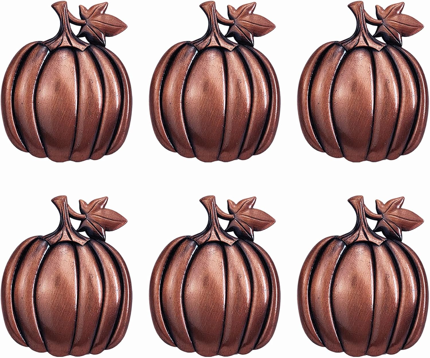 STMK Thanksgiving Day Napkin Rings, Rustic Harvest Pumpkin Napkin Rings, Alloy Napkin Holder for Halloween Fall Thanksgiving Day Table Decorations (Harvest Pumpkin, 6)