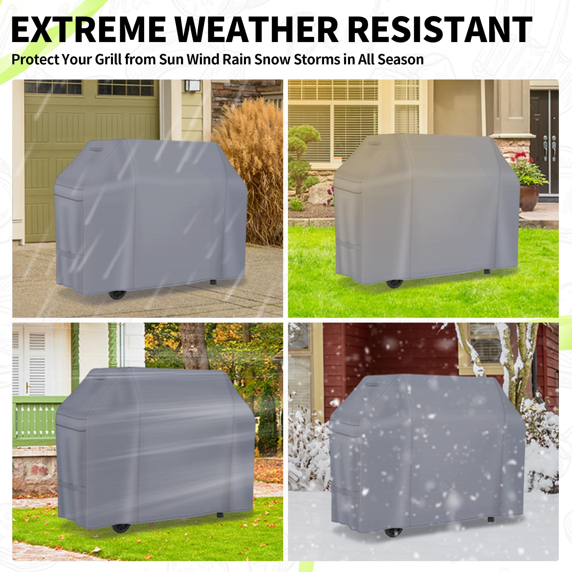 NEXCOVER Pokrowiec na grilla gazowego – 140 cm wodoodporny, odporny na blaknięcie i warunki atmosferyczne, ulepszony materiał, pokrowiec na grilla do Weber, Brinkmann, Char Broil i innych