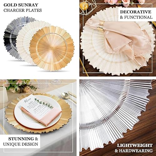 Miniatura 4 de Efavormart - Paquete de 6 platos de plástico acrílico plateado metálico de 13 pulgadas, platos desechables con borde festoneado redondo