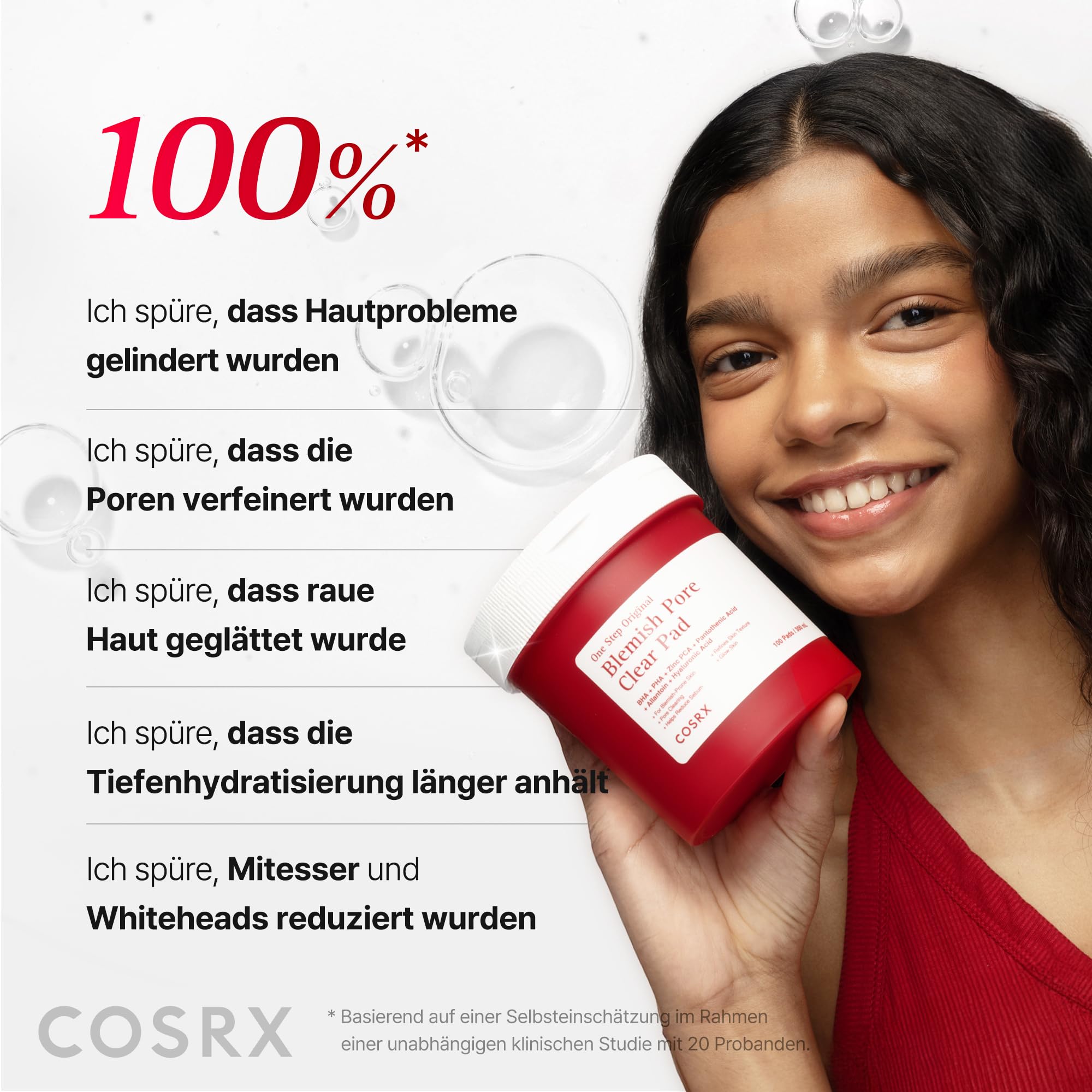 COSRX OneStep Original Blemish Pore Clear Pad, 100 Pads, Dual-Sided Facial Pad for Exfoliation, Pore Care & Hydration with BHA, PHA & Zinc PCA & 5 Hyaluronic Acids, Korean Skin Care