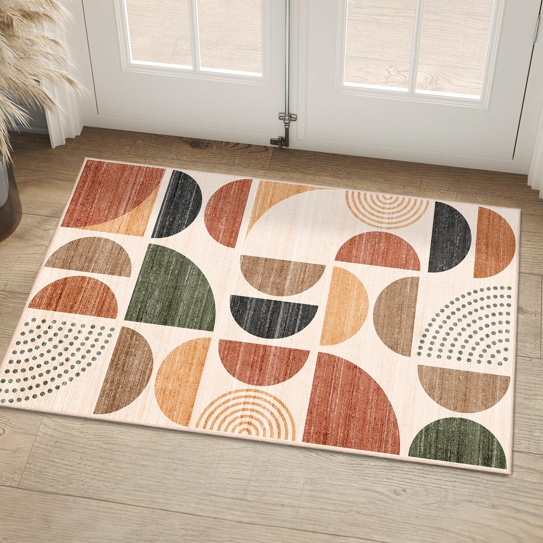 MUJOO Small Rug Washable,Boho 2x3 Area Rugs for Entryway Bathroom Entry Entrance Bedroom Kitchen,Front Door Mat Soft Throw Carpet Non Slip Indoor
