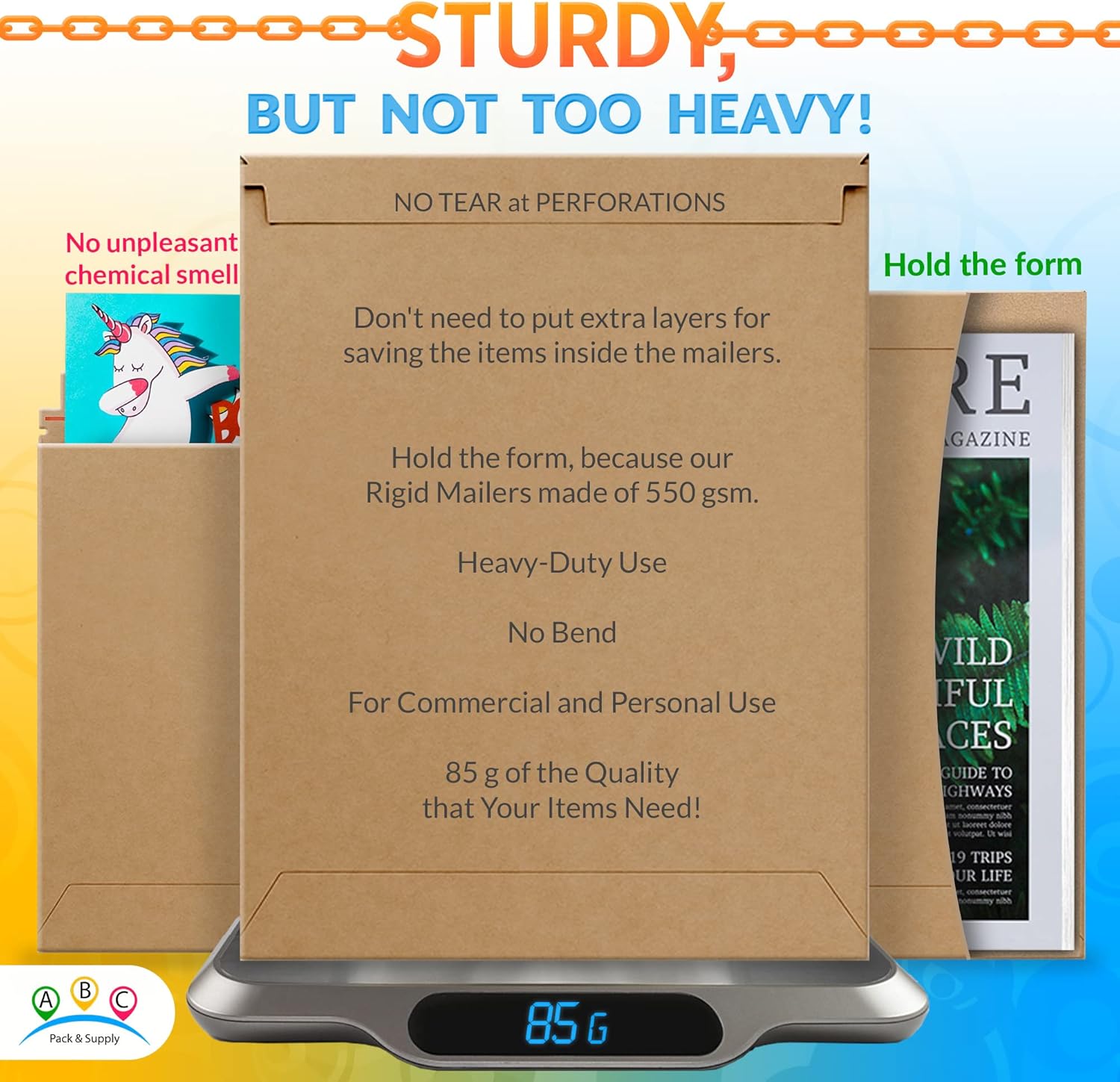 ABC PACK & SUPPLY Brown Rigid Mailers, 9 x 11.5 Inches. Pack of 25 Photo Mailer Envelopes. Flat Cardboard Mailers Self-Seal. Sturdy Cardboard Photo Envelope. Recyclable Hard Shipping Envelopes