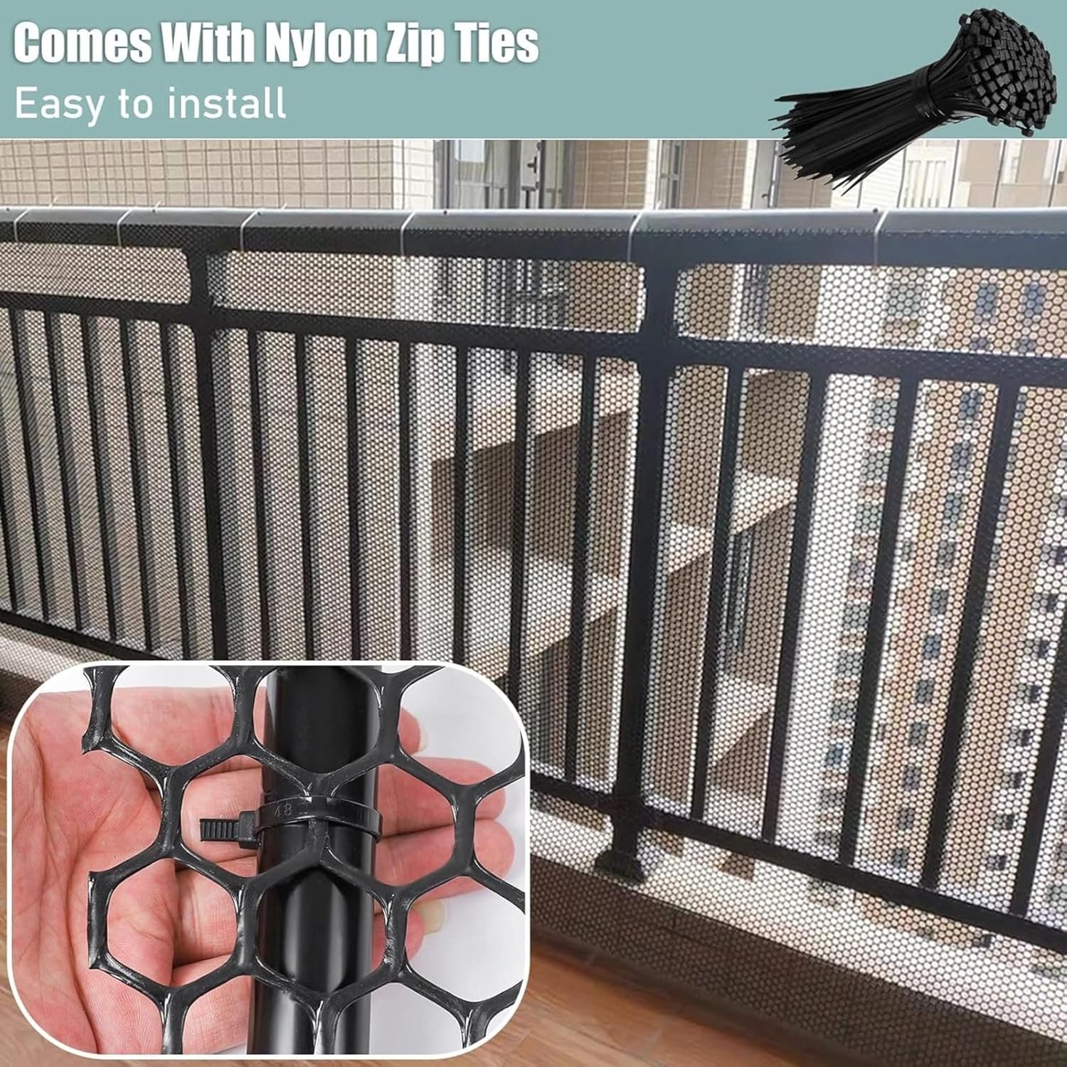  36点セット、他5点 金網 フェンス メッシュ 防獣 屋外 柵 庭 産業 用 黒いプラスチック