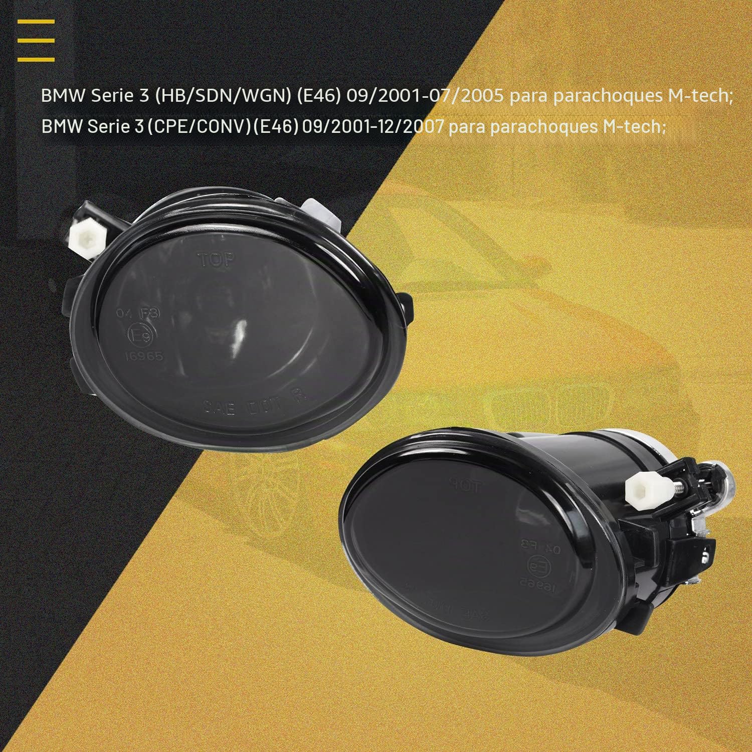 Faros antiniebla para BMW 3 Serie (HB/SDN/WGN) (E46) (E46) 2001-2005/3 Series (CPE/CONV) (E46) 2001-2006/5 Series (E39) 2001-2004. (lentille fumée)