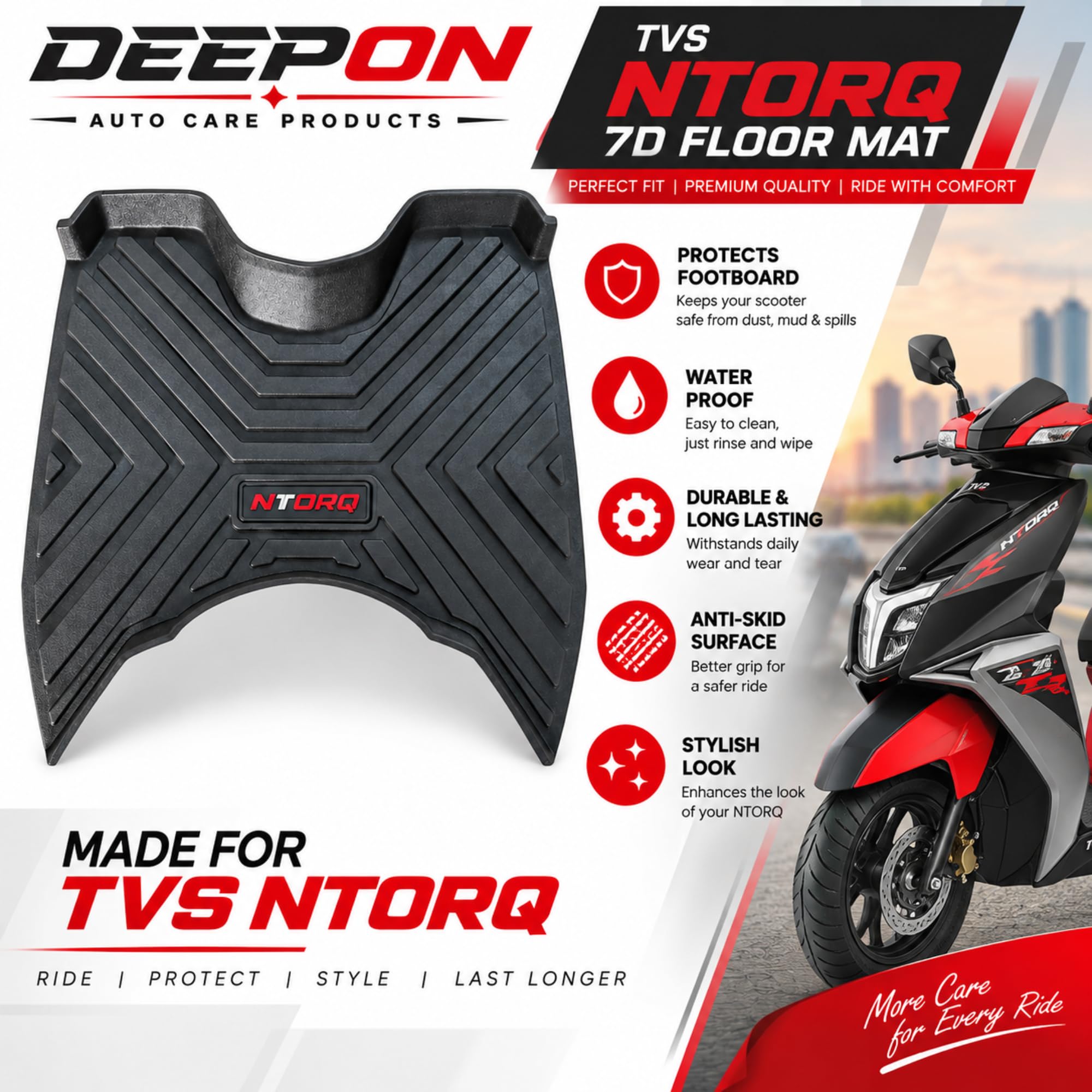 NTorq 125 Floor Mat - Waterproof & Anti-Slip -2